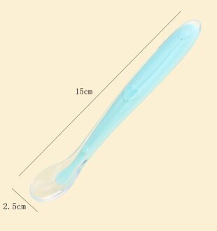 1Pc Veiligheid Siliconen Lepel voor Baby Baby Kind Kids Zachte Rijst Soep Voeden Lepel BPA Gratis Baby Gebruiksvoorwerpen Benodigdheden lucht blauw