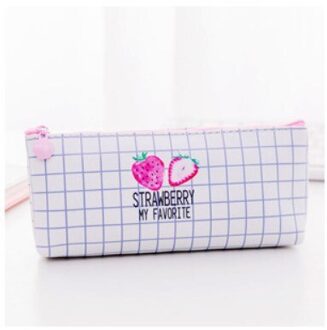 1Pc Verse Aardbei Etui Kawaii Pen Bag Briefpapier Organizer Tas Jongens & Meisjes Etui Voor schoolbenodigdheden 2xStrawberry