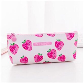 1Pc Verse Aardbei Etui Kawaii Pen Bag Briefpapier Organizer Tas Jongens & Meisjes Etui Voor schoolbenodigdheden nxStrawberry