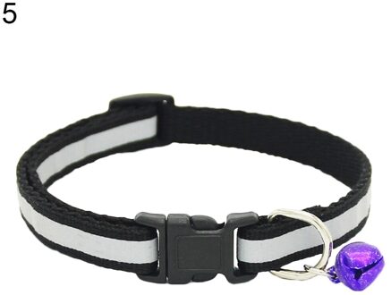 1pc Verstelbare 1.0 Polyester Halsbanden, Reflecterende ketting Huisdier Halsbanden, Veiligheid Bell Kraag, Dierbenodigdheden zwart