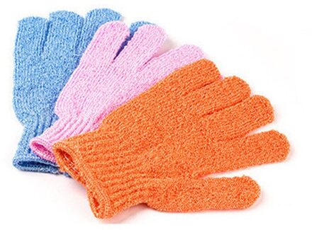 1Pc Vijf-Vinger Douche Exfoliërende Bad Handschoenen Douche Skin Body Wash Massage Wrijven Modder Schoon Borstel Bad Voorzieningen multicolor