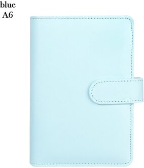 1Pc Vintage Hervulbare Notebook Bestand Map Notepad Cover Pu Leer Ringband Kunstmatige Loose Leaf Binder Kantoorbenodigdheden A6 blauw
