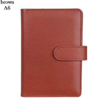 1Pc Vintage Hervulbare Notebook Bestand Map Notepad Cover Pu Leer Ringband Kunstmatige Loose Leaf Binder Kantoorbenodigdheden A6 bruin