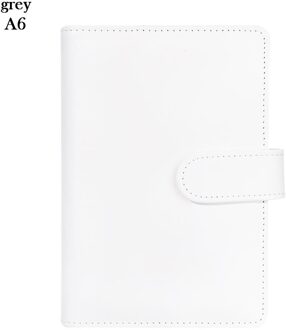 1Pc Vintage Hervulbare Notebook Bestand Map Notepad Cover Pu Leer Ringband Kunstmatige Loose Leaf Binder Kantoorbenodigdheden A6 wit