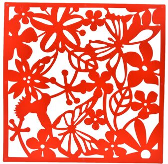 1Pc Vlinder Vogel Bloem Opknoping Scherm Partitie Divider Panel Room Gordijn Wit/Zwart/Rood Huis Decoratie rood 1
