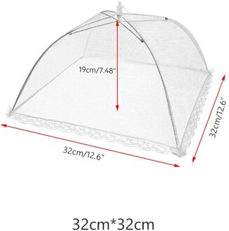 1Pc Voedsel Cover Tafel Keuken Maaltijd Gadgets Mesh Herbruikbare Bbq Kant Anti Stijl Paraplu Picknick Koken Gereedschap Fly mosquito 32X32cm