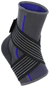 1Pc Voetbal Basketbal Compressie Enkelbrace Elastische Band Ondersteuning Protector Blauw / S