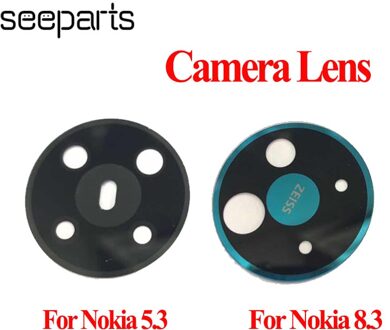 1Pc Voor Nokia 5.3 Rear Back Camera Lens Cover Glas Met Lijm Vervangende Onderdelen Voor Nokia 8.3 Lens glas For Nokia 5.3 zwart