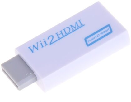 1Pc Voor Wii Naar Hdmi Adapter Converter Ondersteuning Fullhd 720P 1080P 3.5Mm Audio Voor Wii2HDMI Adapter voor Hdtv Zwart Wit