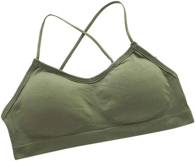 1Pc Vrouwen Jaycosin Vier Seizoen Draadloze Tube Top Ademend Borst Pad Dragen Sport Ondergoed groen