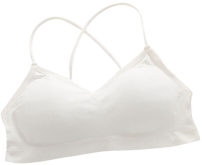 1Pc Vrouwen Jaycosin Vier Seizoen Draadloze Tube Top Ademend Borst Pad Dragen Sport Ondergoed wit