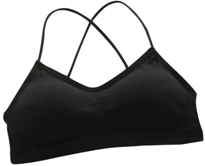 1Pc Vrouwen Jaycosin Vier Seizoen Draadloze Tube Top Ademend Borst Pad Dragen Sport Ondergoed zwart