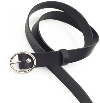 1Pc Vrouwen Mode Solide Ronde Gesp Riem Metalen Gesp Casual Pu Riem Vrouwen Eenvoudige Populaire Persoonlijkheid Taille accessoires B