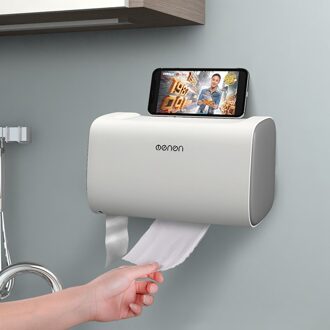 1Pc Wandmontage Waterdichte Toiletrolhouder Dubbele Lagen Badkamer Draagbare Toiletrolhouder Badkamer Accessoires grijs