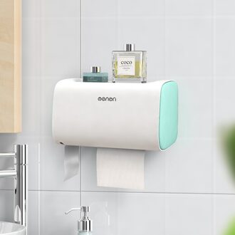1Pc Wandmontage Waterdichte Toiletrolhouder Dubbele Lagen Badkamer Draagbare Toiletrolhouder Badkamer Accessoires groen