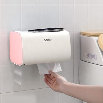 1Pc Wandmontage Waterdichte Toiletrolhouder Dubbele Lagen Badkamer Draagbare Toiletrolhouder Badkamer Accessoires roze