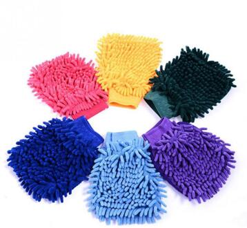 1Pc Wasbare Auto Wassen Cleaning Handschoenen Tool Auto Wasmachine Super Mitt Microfiber Schoonmaakdoekje Willekeurige Kleur Anti-kras Auto wassen