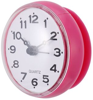 1Pc Waterdicht Anti-Fog Opknoping Klok Stille Wandklok Batterij Aangedreven Klok roze