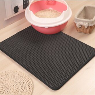 1PC Waterpoof Kattenbakvulling Mat Eva Dubbele Lagen Kattenbakvulling Trapper Matten Makkelijk Schoon Antislip Verzamelen Zand Voor Beschermen floor Grijs