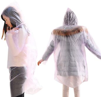 1Pc Wegwerp Regenjas Adult Emergency Waterdichte Winddichte Kap Poncho Reizen Wandelen Camping Moet Pvc Helder Regen Jas Unisex