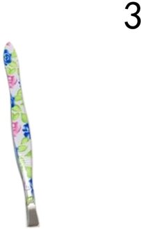 1Pc Wenkbrauw Pincet Bloem Gedrukt Rvs Wenkbrauw Pincet Make-Up Tool 3