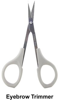 1Pc Wenkbrauw Schaar Scheermes Trimmer Bladen Rvs Wimper Rechte Elleboog Trimmer Scheerapparaat Schaar Neus Tondeuse wit