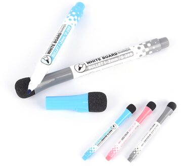 1Pc White Board Whiteboard Marker Pen Gum Kunst Mark Pen Olie Pen Dubbele Schrijven Vegen Uitwisbare Markeerstift Zwart/Rood/Blauw