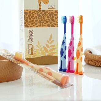 1Pc Willekeurige Kinderen Tandenborstel Leuke Cartoon Herten Handvat Zacht Haar Non Slip Baby Training Tanden Borstels Voor Kinderen 3-12Years