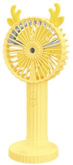 1Pc Willekeurige Kleur Mini Gewei Fan Draagbare Handheld Fan Usb Oplaadbare Desktop Outdoor Luchtkoeler Ventilator Met Telefoon stand