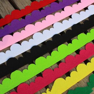 1Pc Willekeurige Kleur Non-woven Vilt Golvend Strip Diy Kleuterschool Hoek Poster Decoratieve Materiaal 4x50cm