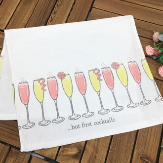 1Pc Zachte Katoenen Theedoek Eco Gedrukt Leuke Thee Servet Keuken Schoonmaakdoekje 45X70Cm 42x65cm ontwerp 2