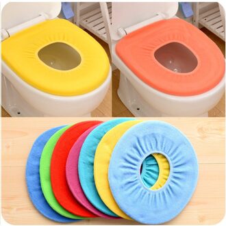 1Pc Zachte Toiletzitting Warmer Voetstuk Pan Kussen Pads Wasbare Badkamer Wc Stoelhoezen Badkamer Producten Willekeurige Kleur