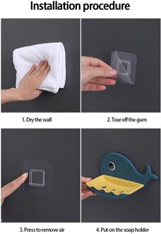 #1Pc Zeepbakje Voor Badkamer Geperforeerde Zeepdispenser Badkamer Zeephouder Muur Gemonteerde Plank Badkamer Organisatoren Bad doos licht blauw