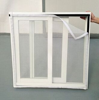 1Pc Zelfklevende Interieur Venster Insect Fly Mosquito Window Screen Gordijn Klamboe Deur Anti Klamboe Wit