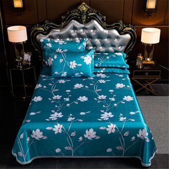 1Pc Zomer Mat + 2 Stuks Kussensloop 2 * Plant Bloem Polyester Ijs Zijde Mat Driedelige Set (160X230Cm) 8