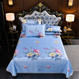 1Pc Zomer Mat + 2 Stuks Kussensloop 2 * Plant Bloem Polyester Ijs Zijde Mat Driedelige Set (160X230Cm)