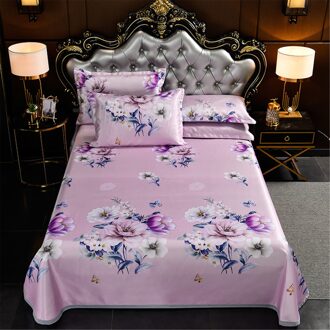 1Pc Zomer Mat + 2 Stuks Kussensloop 2 * Plant Bloem Polyester Ijs Zijde Mat Driedelige Set (160X230Cm)