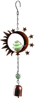 1Pc Zon Maan Windgong Metalen Ambachten Lichtgevende Creatieve Home Decoratie Tuin Balkon Hangers Wandkleden