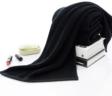 1Pc Zwart Gezicht Handdoeken Katoen Zacht Strandlaken Thuis Badkamer Douche Droog Haar Sterke Wateropname Voor Vrouwen Mannen