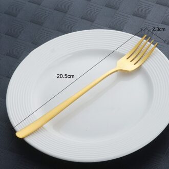 1Pc Zwarte Goud Roestvrij Staal Servies Bestek Set Diner Vork gouden