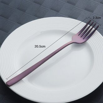 1Pc Zwarte Goud Roestvrij Staal Servies Bestek Set Diner Vork Paars