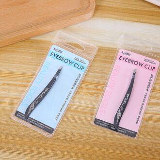 1Pc Zwarte Wenkbrauw Tweezer Hair Beauty Schuine Puller Rvs Wenkbrauw Trimmer Clips Ontharing Makeup ToolTSLM2