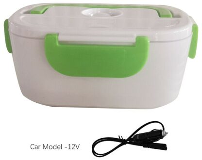 1PC12V Draagbare Verwarming En Warmte Behoud Lunchbox Rvs Lunchbox Mode Low Power Circulerende Verwarming Reizen groen
