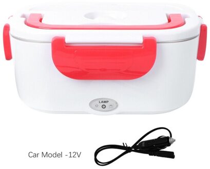 1PC12V Draagbare Verwarming En Warmte Behoud Lunchbox Rvs Lunchbox Mode Low Power Circulerende Verwarming Reizen rood