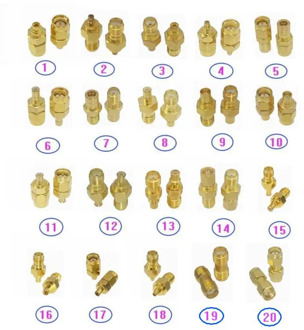 1pce Adapter SMA / RP-SMA to MMCX / SMB / MCX / SMC Male Plug & Female jack RF Coaxial connector Straight