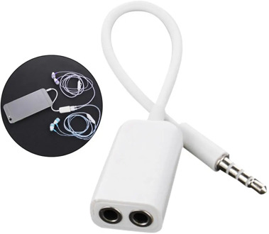 1Pce Dual Audio Line 3.5 mm Headset Jack Headphone Earphone Audio Cable Y Splitter Adapter Lovers Earphone Cord for Phone MP3 MP