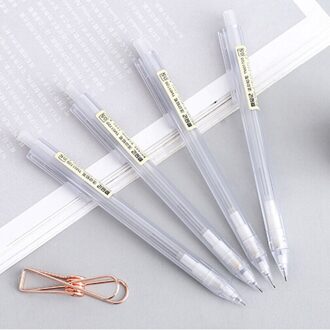 1Pcs 0.5 Mm Eenvoudige Transparante Plastic Vulpotlood Automatische Pen Voor Kid School Office Supply