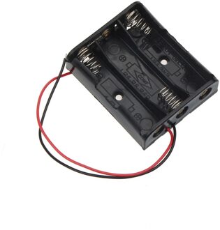 1Pcs 1 2 3 4 Slots Aa Power Batterij Storage Case Box Houder Met Draad Leads Zwart Plastic batterij Opbergdozen 3AA accu houder