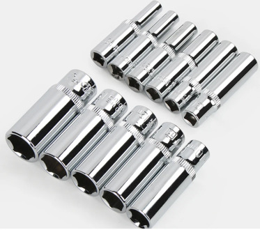 1pcs 1/4 inch Drive 4-13mm Hex Deep Socket Wrench Head 6 Point Long Sleeve for Ratchet Wrench Auto Repair Hand Tool Nut Removal