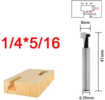 1Pcs 1/4 Schacht T-Slot Keyhole Cutter Hout Router Bit Carbide Cutter Voor Hout Picture Frame Opknoping Steken frezen
